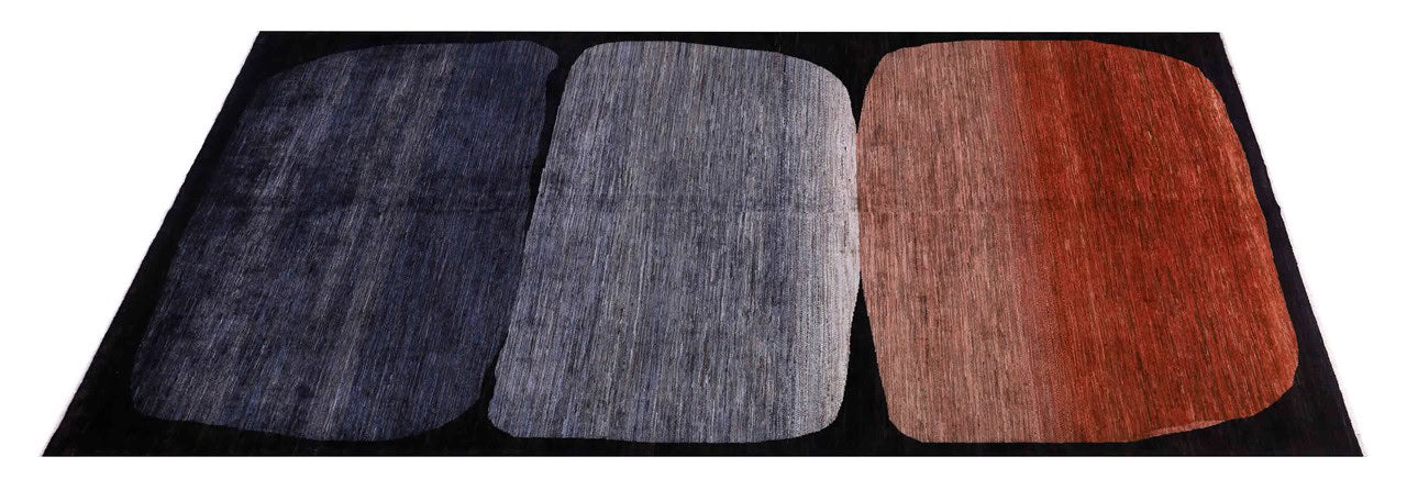 Modern design wool carpet, handmade, multi, 236x173cm