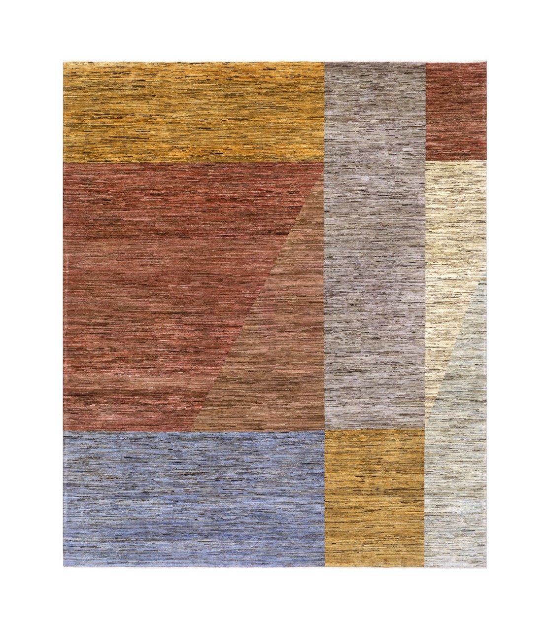 Handmade Modern Wool Rug, Geometric Design, 289x244cm