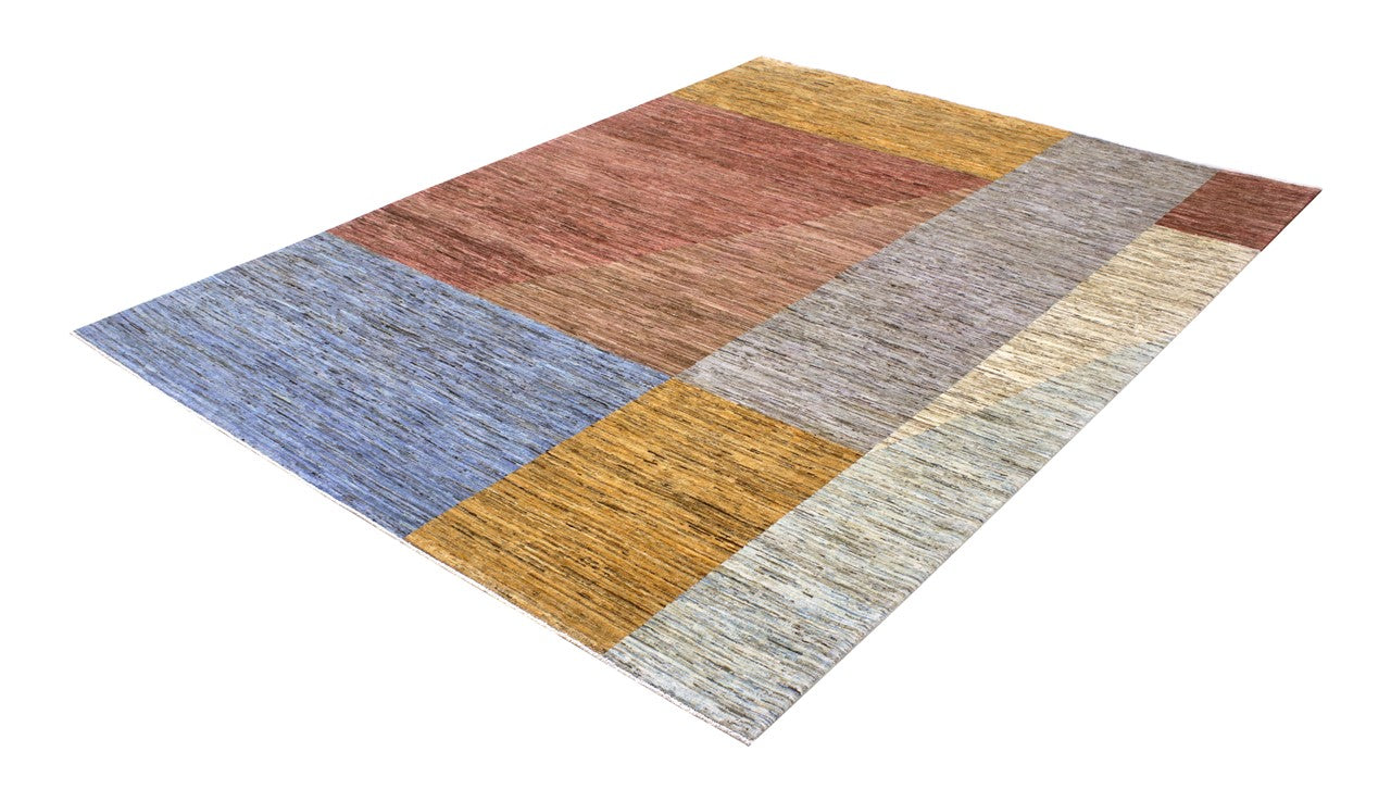 Handmade Modern Wool Rug, Geometric Design, 289x244cm