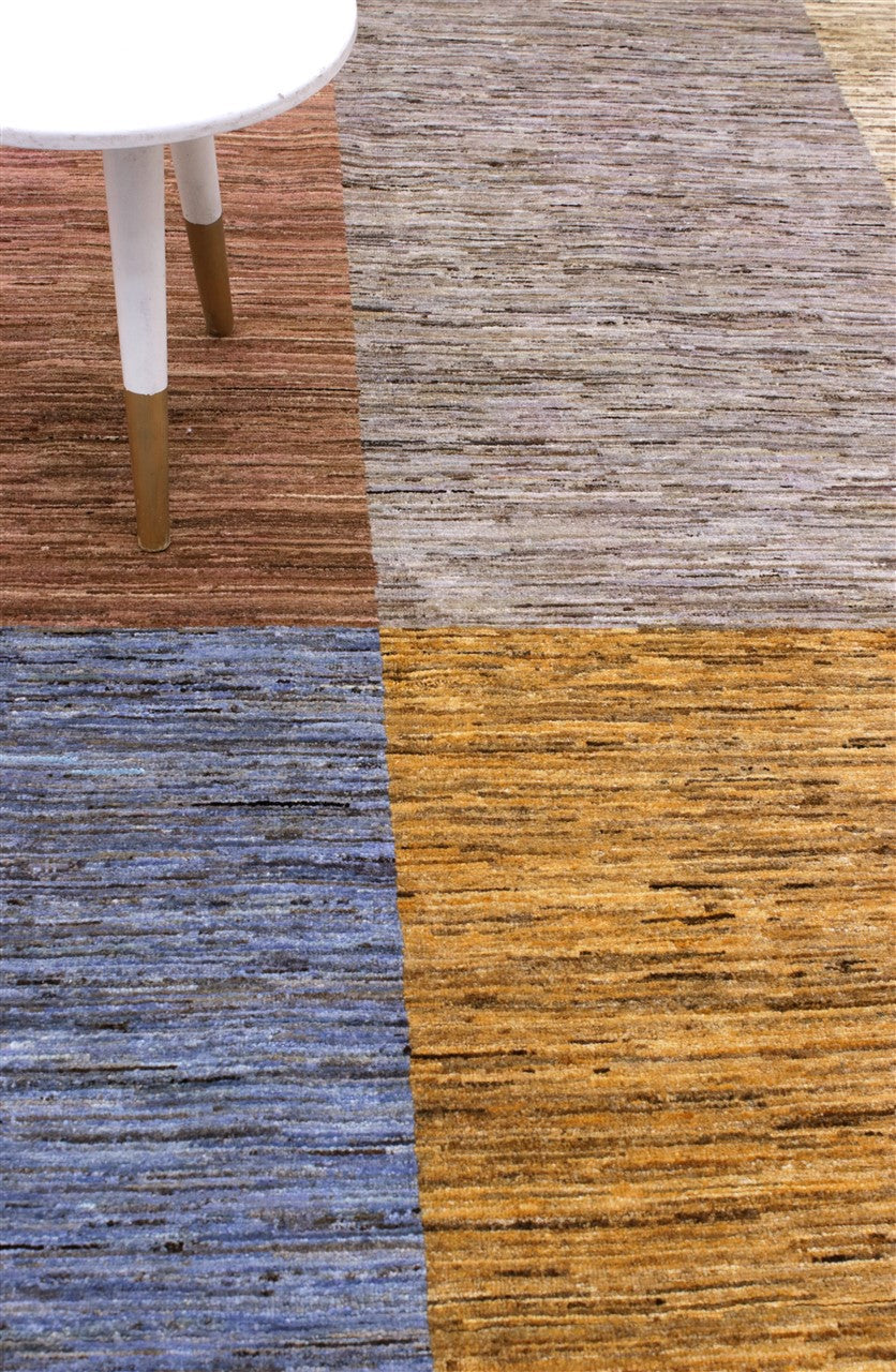 Handmade Modern Wool Rug, Geometric Design, 289x244cm