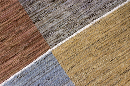 Handmade Modern Wool Rug, Geometric Design, 289x244cm