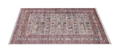Tappeto Afghan grigio in lana, fatto a mano 253x171cm - CarpetLiving
