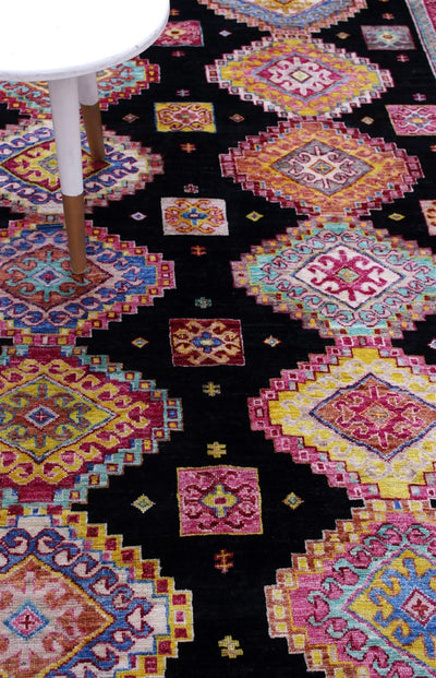 Tappeto Afghan multicolore in lana, fatto a mano 256x165cm - CarpetLiving