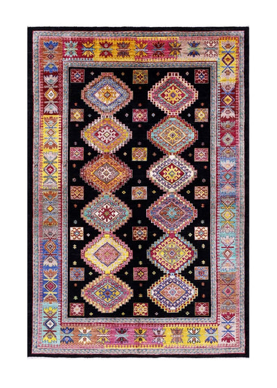 Tappeto Afghan multicolore in lana, fatto a mano 248x172cm - CarpetLiving