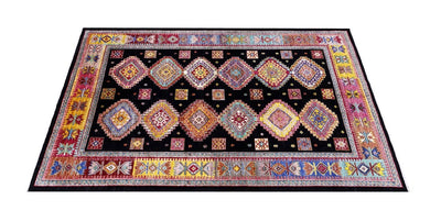 Tappeto Afghan multicolore in lana, fatto a mano 248x172cm - CarpetLiving