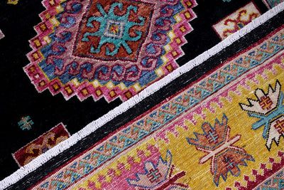 Tappeto Afghan multicolore in lana, fatto a mano 248x172cm - CarpetLiving