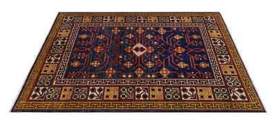 Tappeto Kazak Classico, Blu, fatto a mano, 195x151cm - CarpetLiving