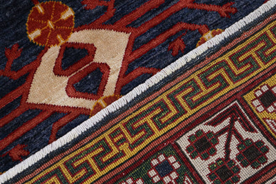 Tappeto Kazak Classico, Blu, fatto a mano, 195x151cm - CarpetLiving