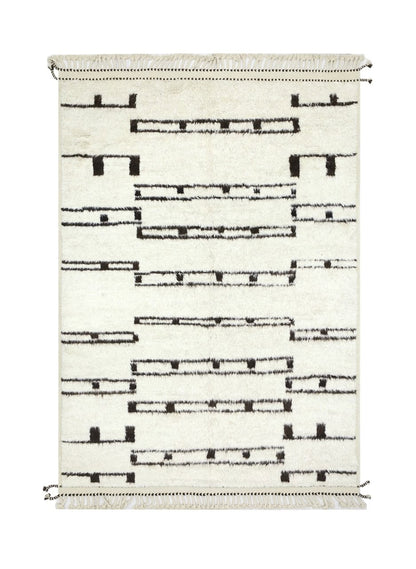 Modern design white Berber style carpet, handmade 299x210cm
