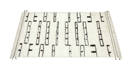 Modern design white Berber style carpet, handmade 299x210cm