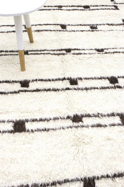Tappeto design moderno bianco stile berbero, fatto a mano 299x210cm