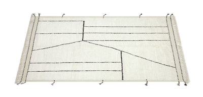 Tappeto design moderno bianco stile berbero, fatto a mano 300x205cm