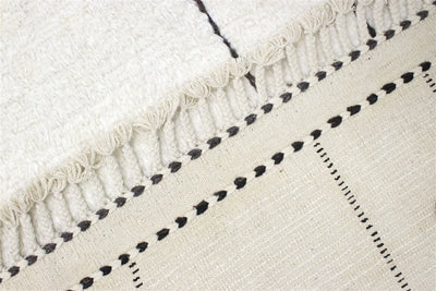 Tappeto design moderno bianco stile berbero, fatto a mano 300x205cm