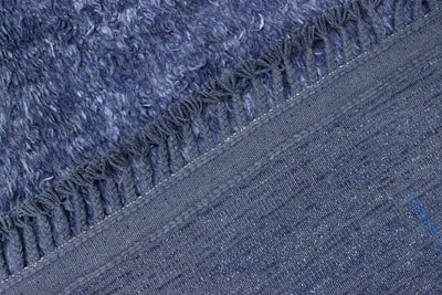 Tappeto moderno blu stile berbero, fatto a mano 204x152cm