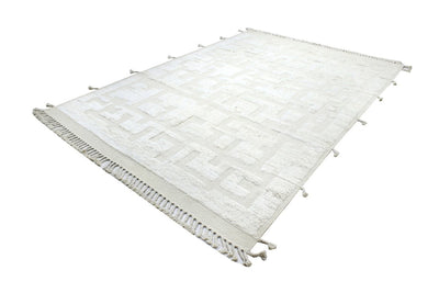 Tappeto design moderno bianco stile berbero, fatto a mano 347x255cm - CarpetLiving