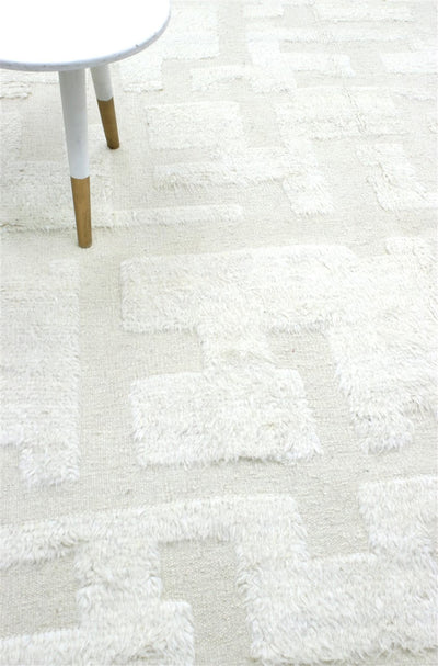 Tappeto design moderno bianco stile berbero, fatto a mano 347x255cm - CarpetLiving