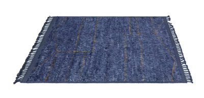 Tappeto moderno blu stile berbero, fatto a mano 200x151cm - CarpetLiving