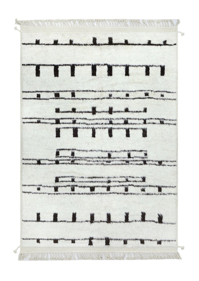 Tappeto design moderno bianco stile berbero, fatto a mano 298x216cm - CarpetLiving