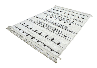 Tappeto design moderno bianco stile berbero, fatto a mano 298x216cm - CarpetLiving