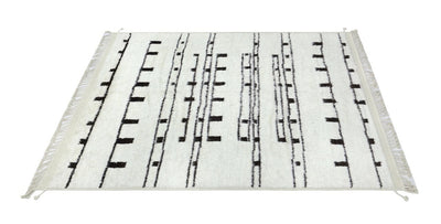 Tappeto design moderno bianco stile berbero, fatto a mano 298x216cm - CarpetLiving