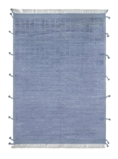 Modern blue Berber style carpet, handmade 293x217cm