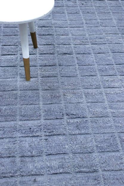 Modern blue Berber style carpet, handmade 293x217cm