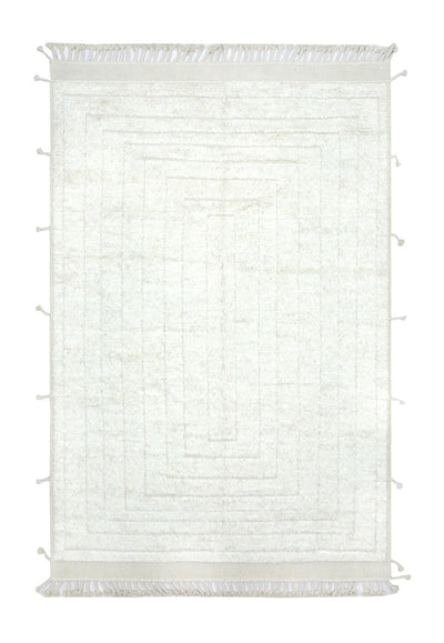 Tappeto design moderno bianco stile berbero, fatto a mano 294x213cm