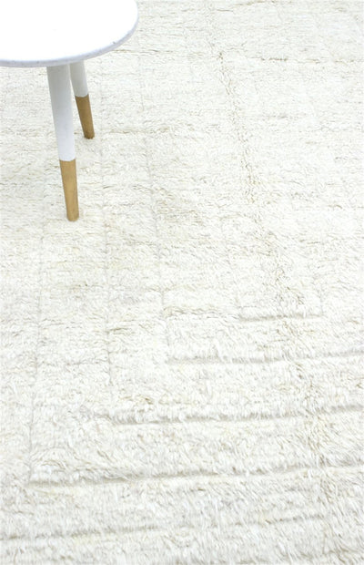 Tappeto design moderno bianco stile berbero, fatto a mano 294x213cm