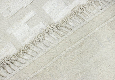 Tappeto design moderno bianco stile berbero, fatto a mano 299x206cm - CarpetLiving