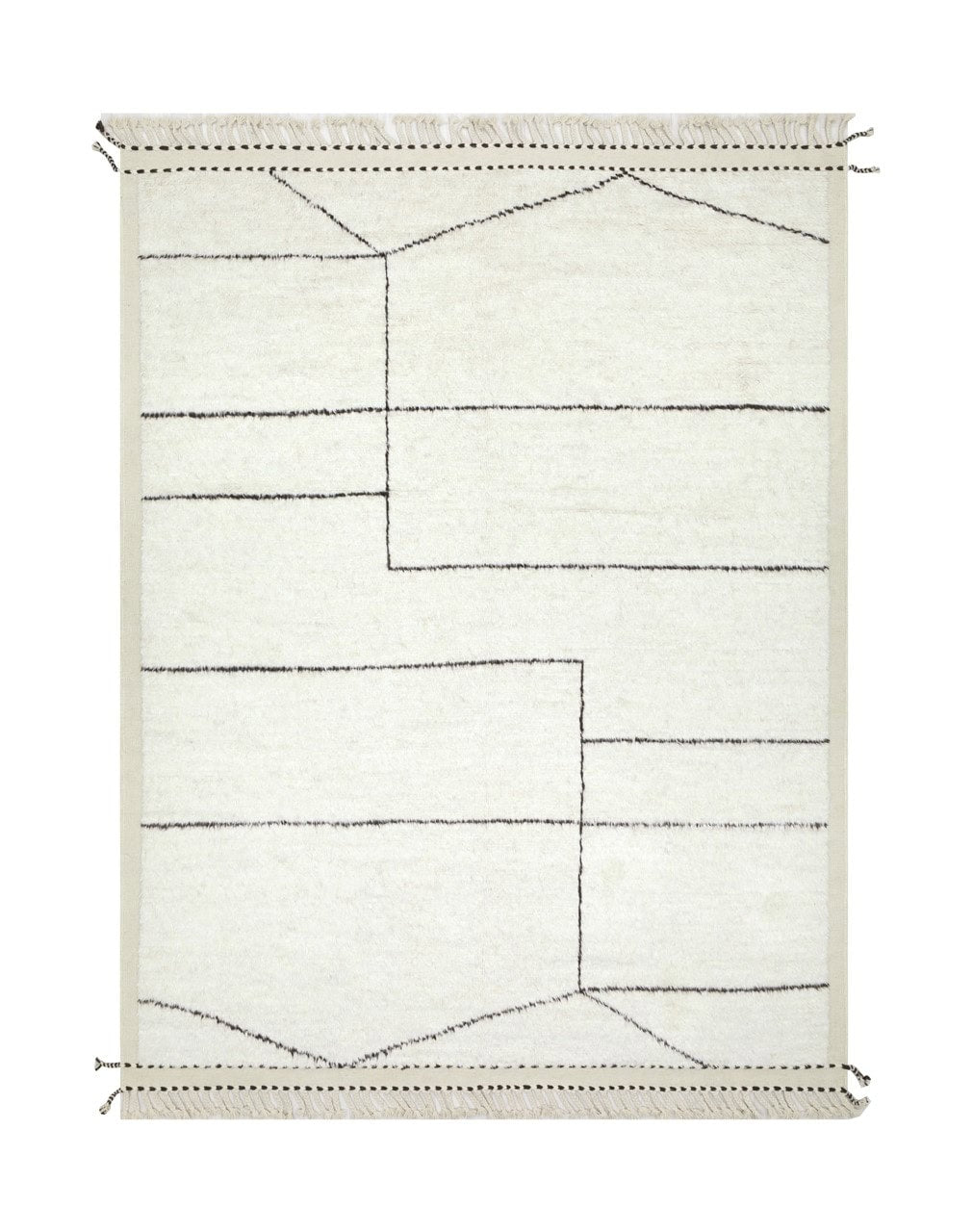 Modern design white Berber style carpet, handmade 306x250cm