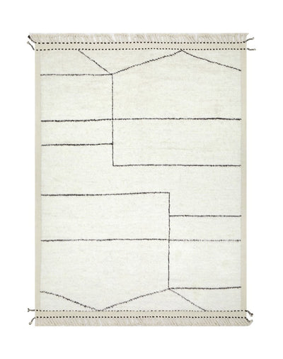 Modern design white Berber style carpet, handmade 306x250cm