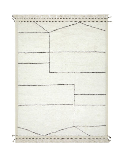 Modern design white Berber style carpet, handmade 306x250cm