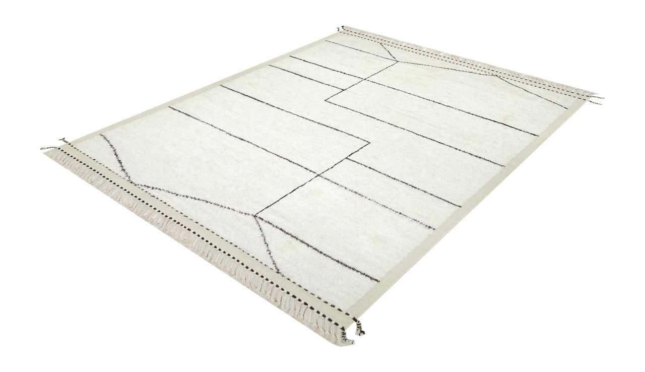 Modern design white Berber style carpet, handmade 306x250cm