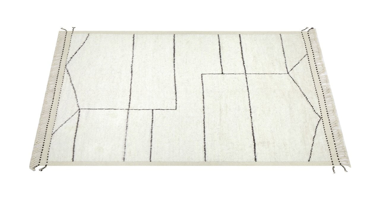 Modern design white Berber style carpet, handmade 306x250cm