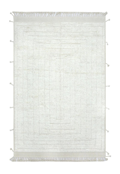 Tappeto design moderno bianco stile berbero, fatto a mano 303x202cm