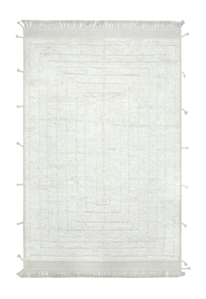 Modern design white Berber style carpet, handmade 303x202cm