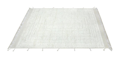 Tappeto design moderno bianco stile berbero, fatto a mano 303x202cm