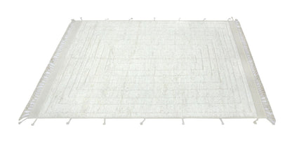Modern design white Berber style carpet, handmade 303x202cm