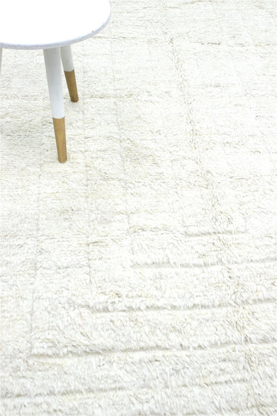 Tappeto design moderno bianco stile berbero, fatto a mano 303x202cm