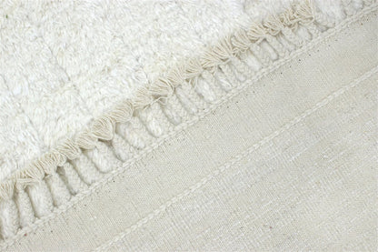 Modern design white Berber style carpet, handmade 303x202cm