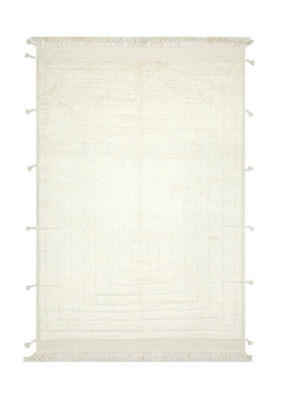 Tappeto design moderno bianco stile berbero, fatto a mano 296x213cm