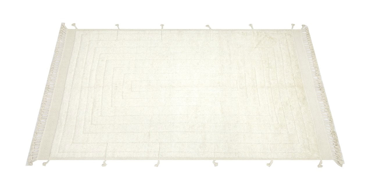 Modern design white Berber style carpet, handmade 296x213cm
