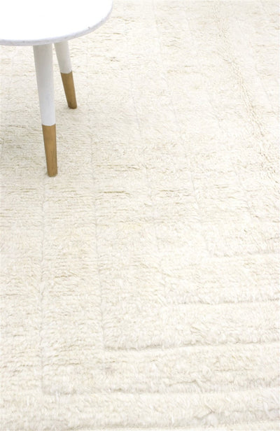 Tappeto design moderno bianco stile berbero, fatto a mano 296x213cm