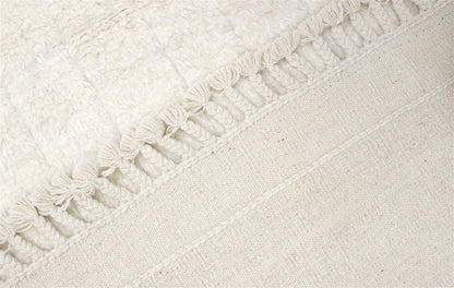Modern design white Berber style carpet, handmade 296x213cm