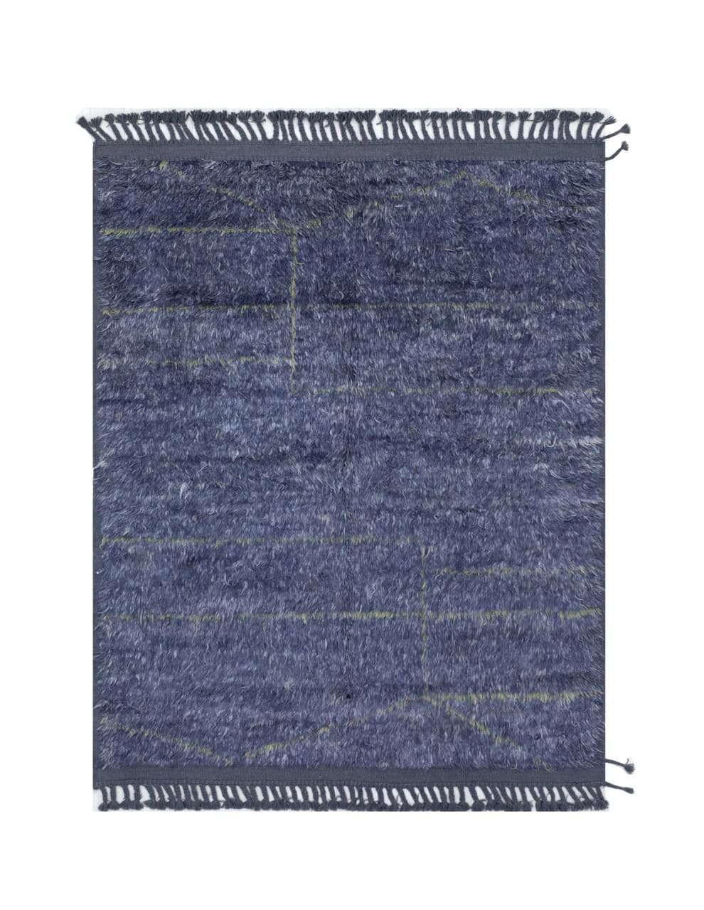Modern design blue Berber style carpet, handmade 201x152cm