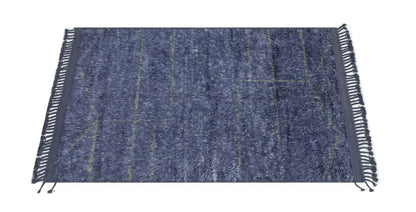 Modern design blue Berber style carpet, handmade 201x152cm