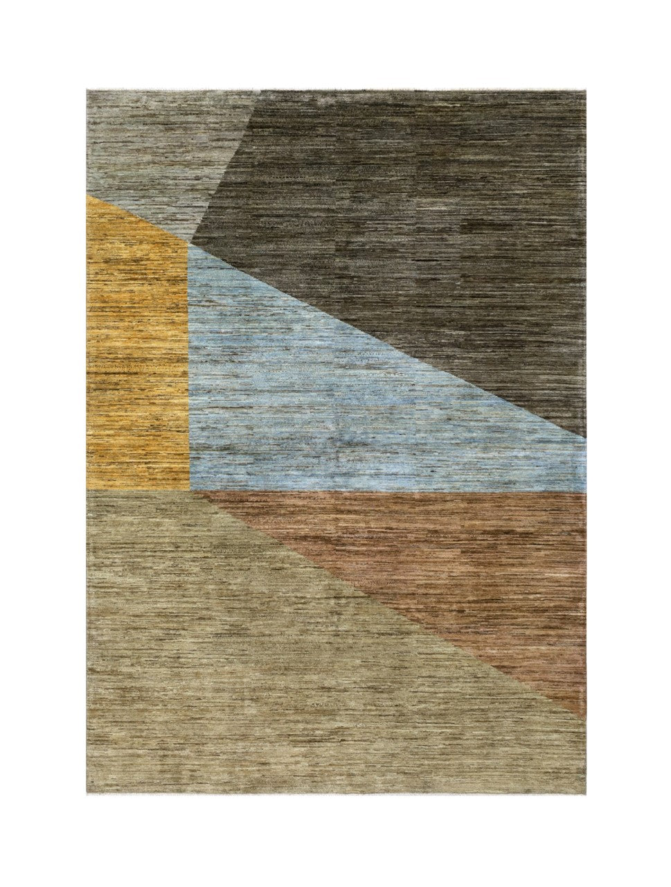 Handmade Modern Wool Rug, Geometric Design, 229x162cm
