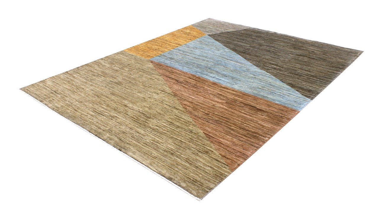 Handmade Modern Wool Rug, Geometric Design, 229x162cm