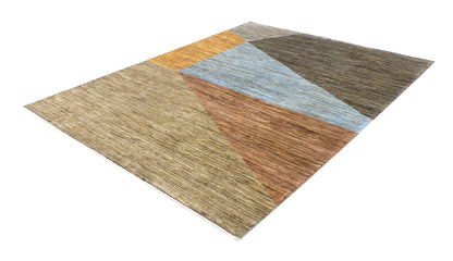 Handmade Modern Wool Rug, Geometric Design, 229x162cm
