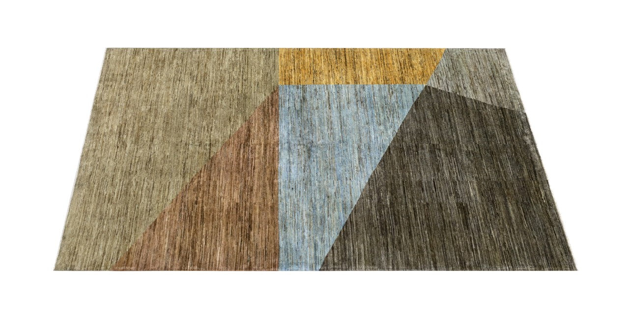 Handmade Modern Wool Rug, Geometric Design, 229x162cm